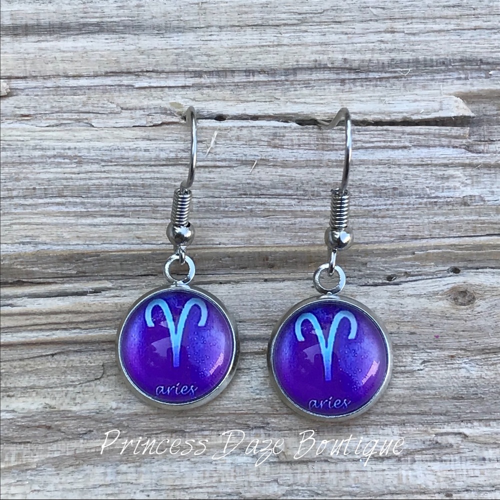 Aries ♈️ Zodiac Sign Dangle‎ Earrings
